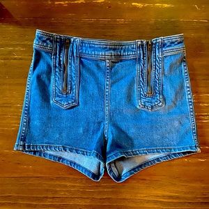 Free People double zipper high waisted jean shorts